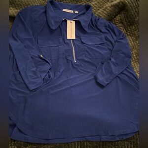 Notations Royal Blue Zip-Up Top